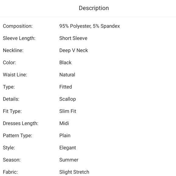 SOLD Privately 💝 Plunging Neck Scallop Edge Dress - Picture 5 of 6